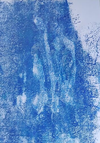Abstraction en bleu by Artiste H. E., 회화 for Sale on Singulart