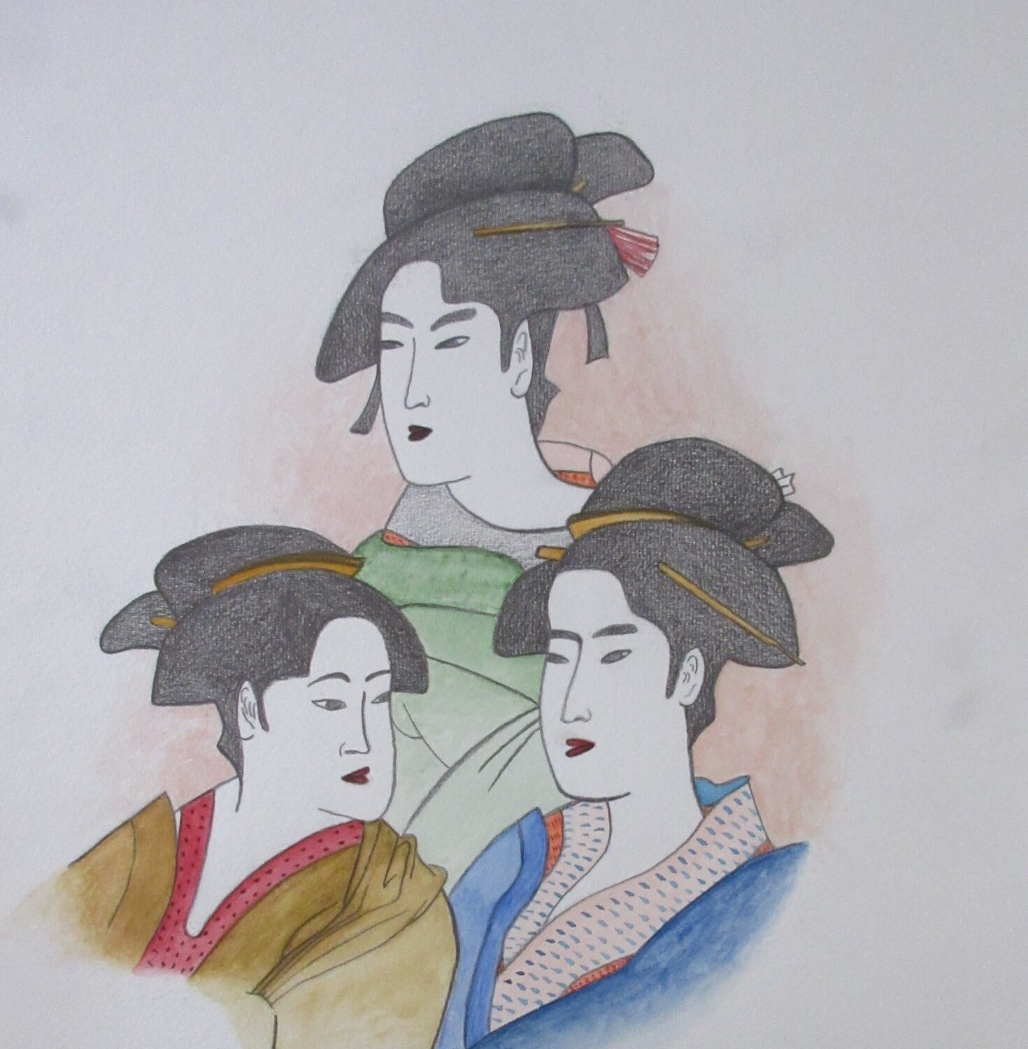 Trois femmes japonaises Artiste H. E.