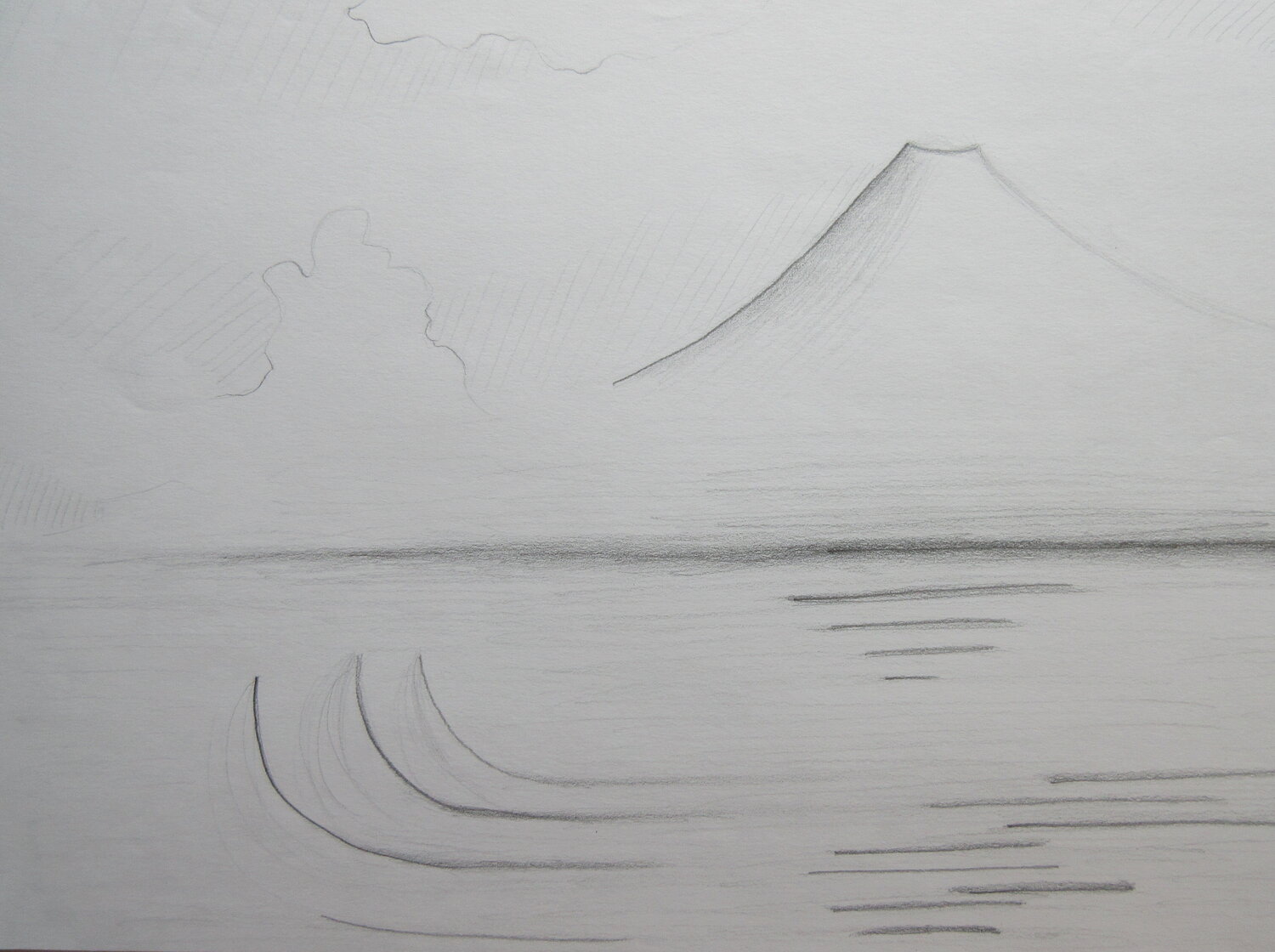 Paysage inspiré des estampes japonaises Artiste H. E. Originalgemälde zu verkaufen