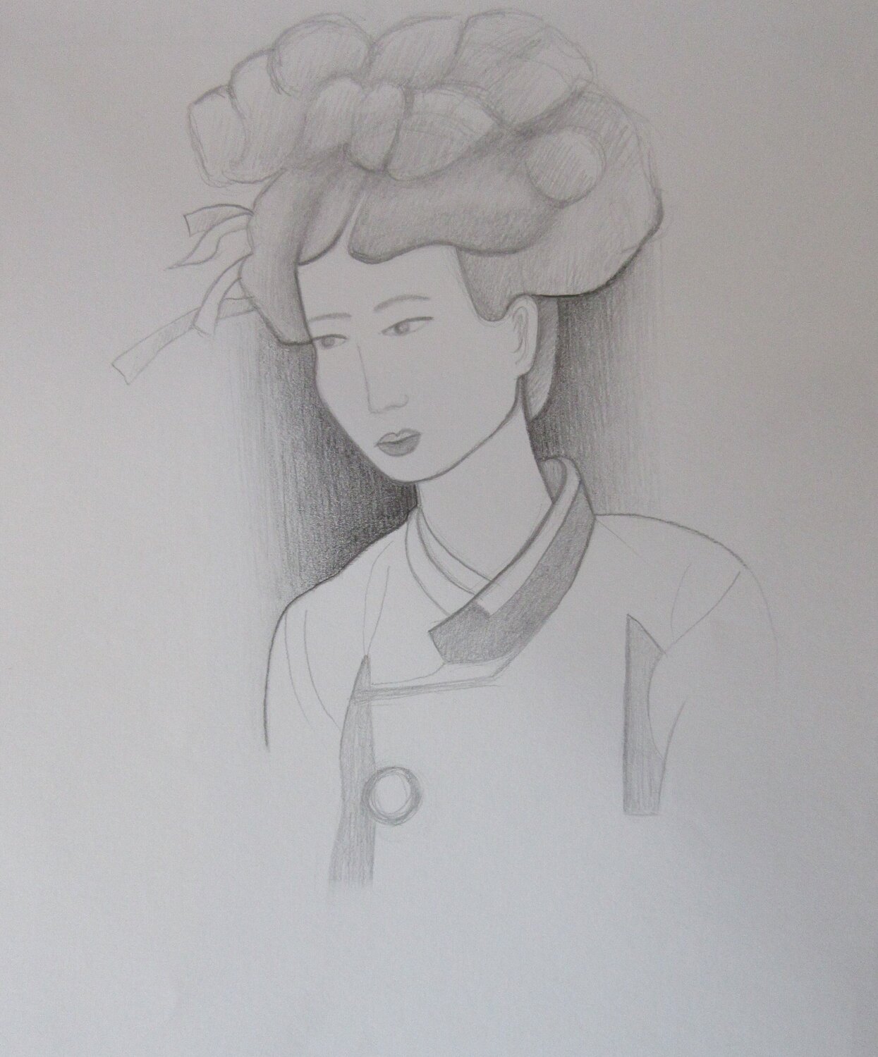Portrait d'une beauté asiatique Artiste H. E. Zeichnungen zu verkaufen