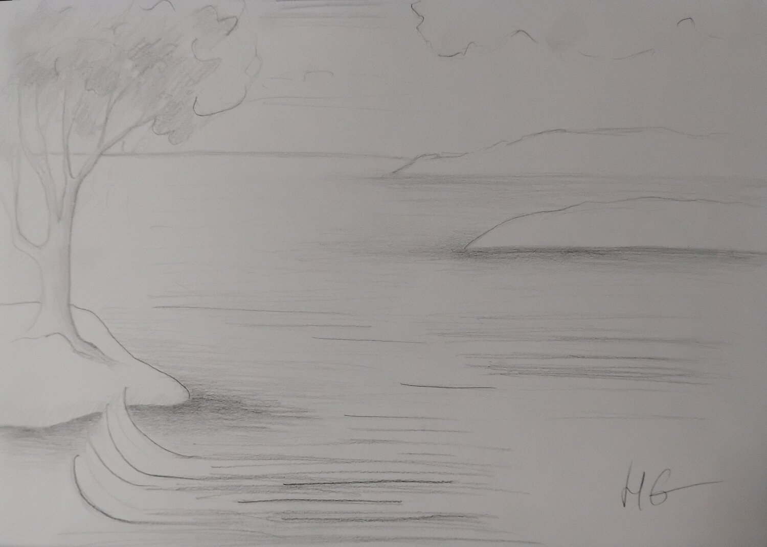 Vague et arbre Artiste H. E.