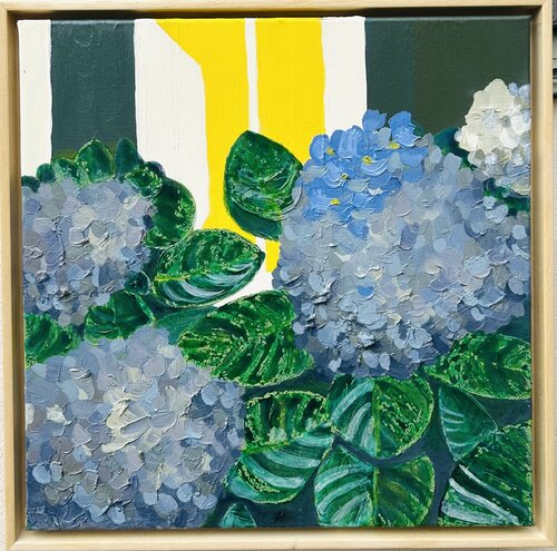 Blaue Hortensien di Angelika Ratswohl, Pittura in vendita su Singulart