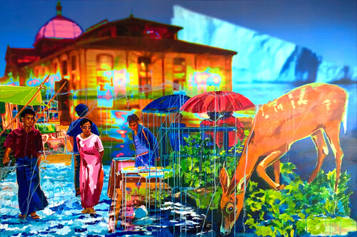 Oh Deer! van Stefanie Lueck, Schilderij te koop op Singulart