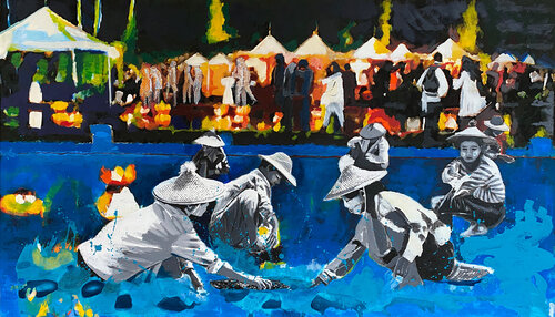 Catching Fish van Stefanie Lueck, Schilderij te koop op Singulart
