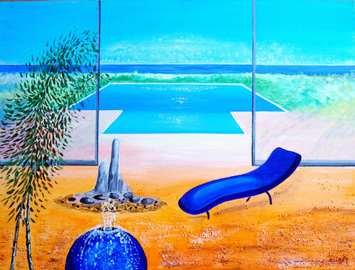 Blue Atmosphere par Marie-Claude ELLHËA, Peinture en vente sur Singulart