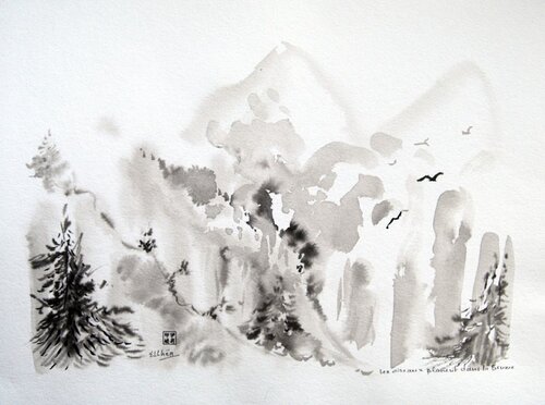 Birds fly in the mist - Les oiseaux volent dans la brume Marie-Claude ELLHËA