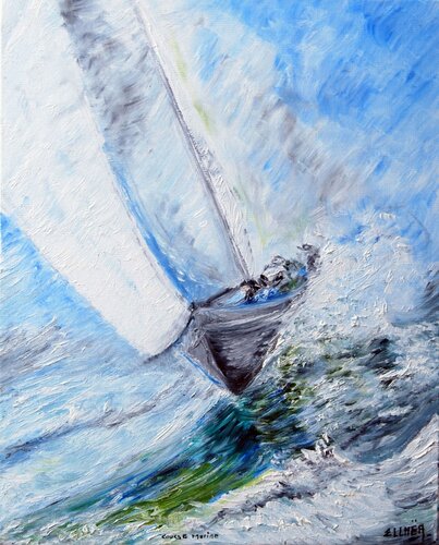 Impressionist Marine Race von Marie-Claude ELLHËA, Malerei kaufen auf Singulart
