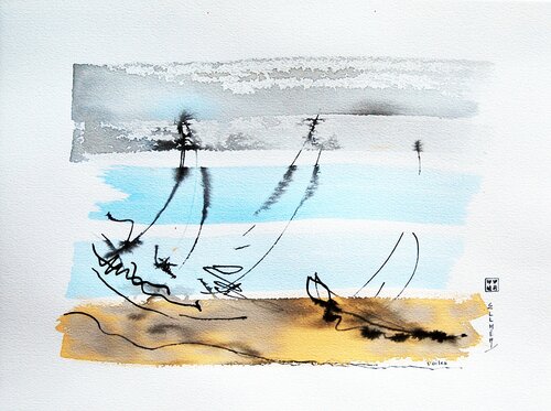 Abstract Sails van Marie-Claude ELLHËA, Tekening te koop op Singulart