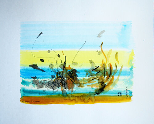 Vibrations by Marie-Claude ELLHËA, Work on Paper for Sale on Singulart