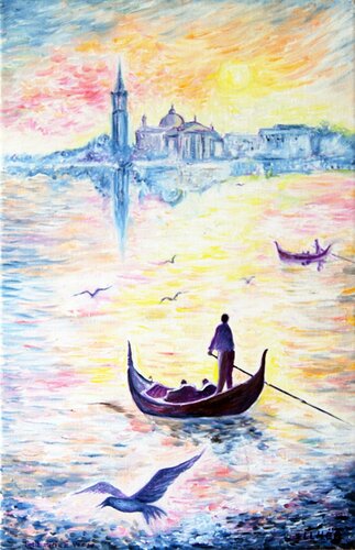 Petit Matin à Venise von Marie-Claude ELLHËA, Malerei kaufen auf Singulart