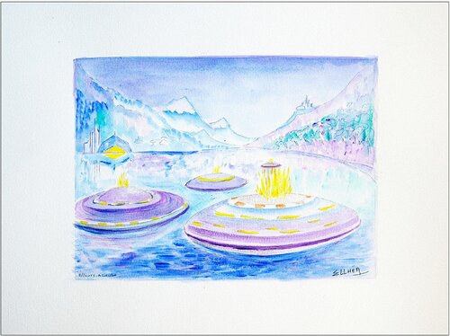 Ailleurs à l'Aube by Marie-Claude ELLHËA, Work on Paper for Sale on Singulart