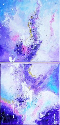 Arôme Dyptique abstrait by Marie-Claude ELLHËA, Painting for Sale on Singulart