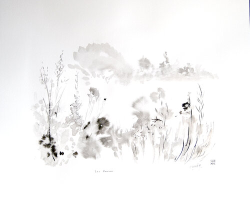 Les Roseaux - The Reeds by Marie-Claude ELLHËA, Drawing for Sale on Singulart