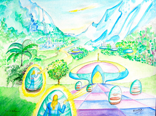 Vie d'Ailleurs - Life Elsewhere by Marie-Claude ELLHËA, Work on Paper for Sale on Singulart