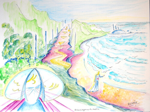 Elsewhere - Morning Hymn by Marie-Claude ELLHËA, Work on Paper for Sale on Singulart