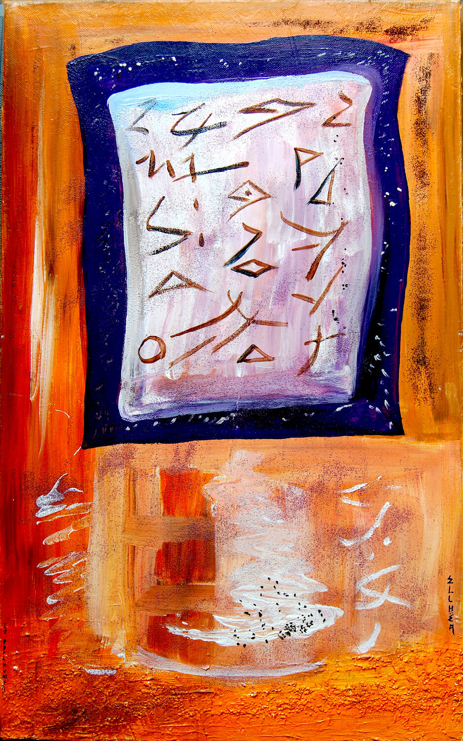 Abstract The Parchment - Abstrait Le Parchemin Marie-Claude ELLHËA Origineel schilderij te koop