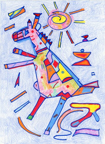 Il cavallo dei bambini van guido farese, Werk op papier te koop op Singulart
