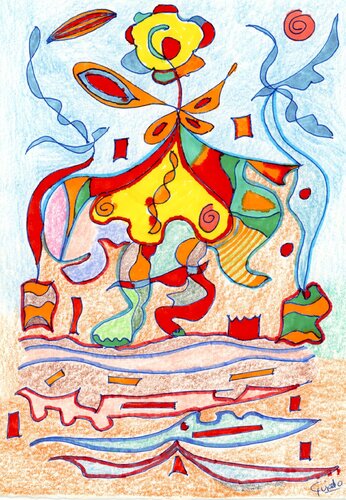 la danza del fiore van guido farese, Werk op papier te koop op Singulart