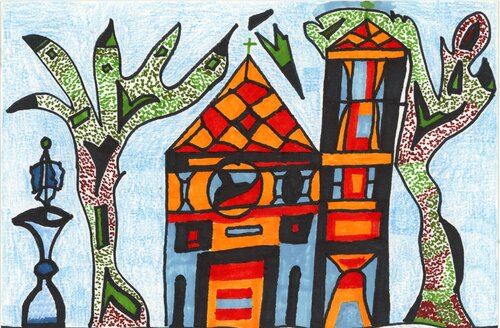 chiesa di paese van guido farese, Werk op papier te koop op Singulart