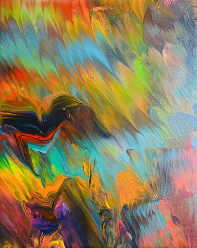 Piume colorate by Ilja Freer, 회화 for Sale on Singulart