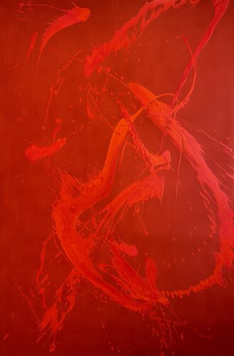 Impuls in Rot par Ilja Freer, Peinture en vente sur Singulart