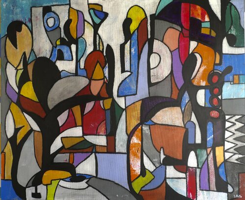 La festa di Arlecchino von Federico Pinto Schmid, Malerei kaufen auf Singulart
