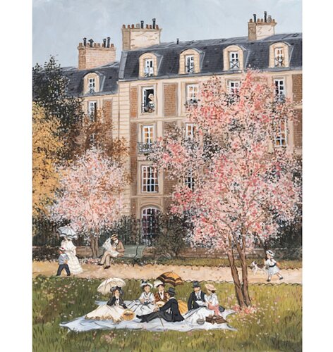 Paris - L'après midi au Parc Monceau par Fabienne Delacroix, Œuvre sur papier en vente sur Singulart