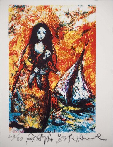 L’enfant de Bretagne, Lithographie originale signée par Alain Sorkine, Édition en vente sur Singulart