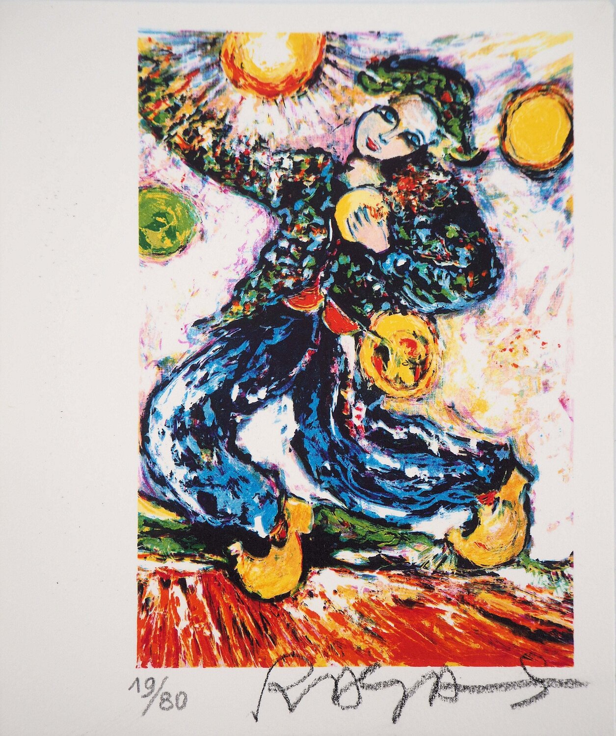 Le jeune arlequin, Lithographie originale signée Alain Sorkine Édition à vendre