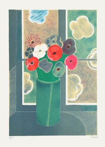 Bouquet à la fenêtre von Albert Zavarro, Druck kaufen auf Singulart