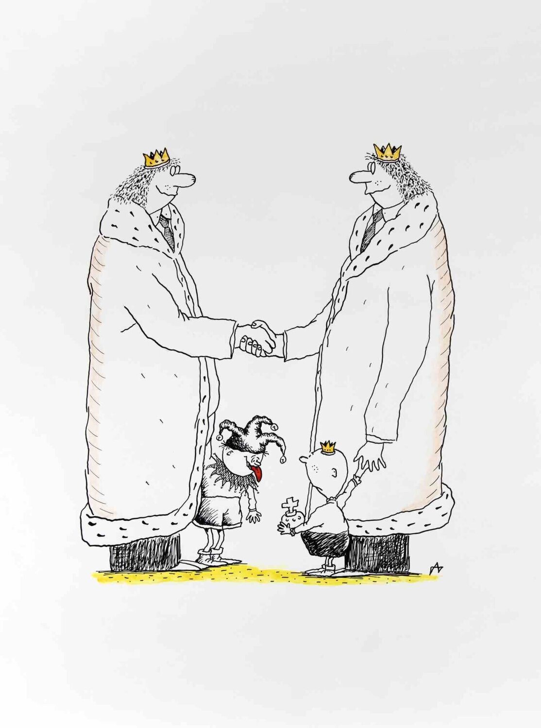 The Two Kings and Their Babies Alexander Dubovsky Opera su carta in vendita