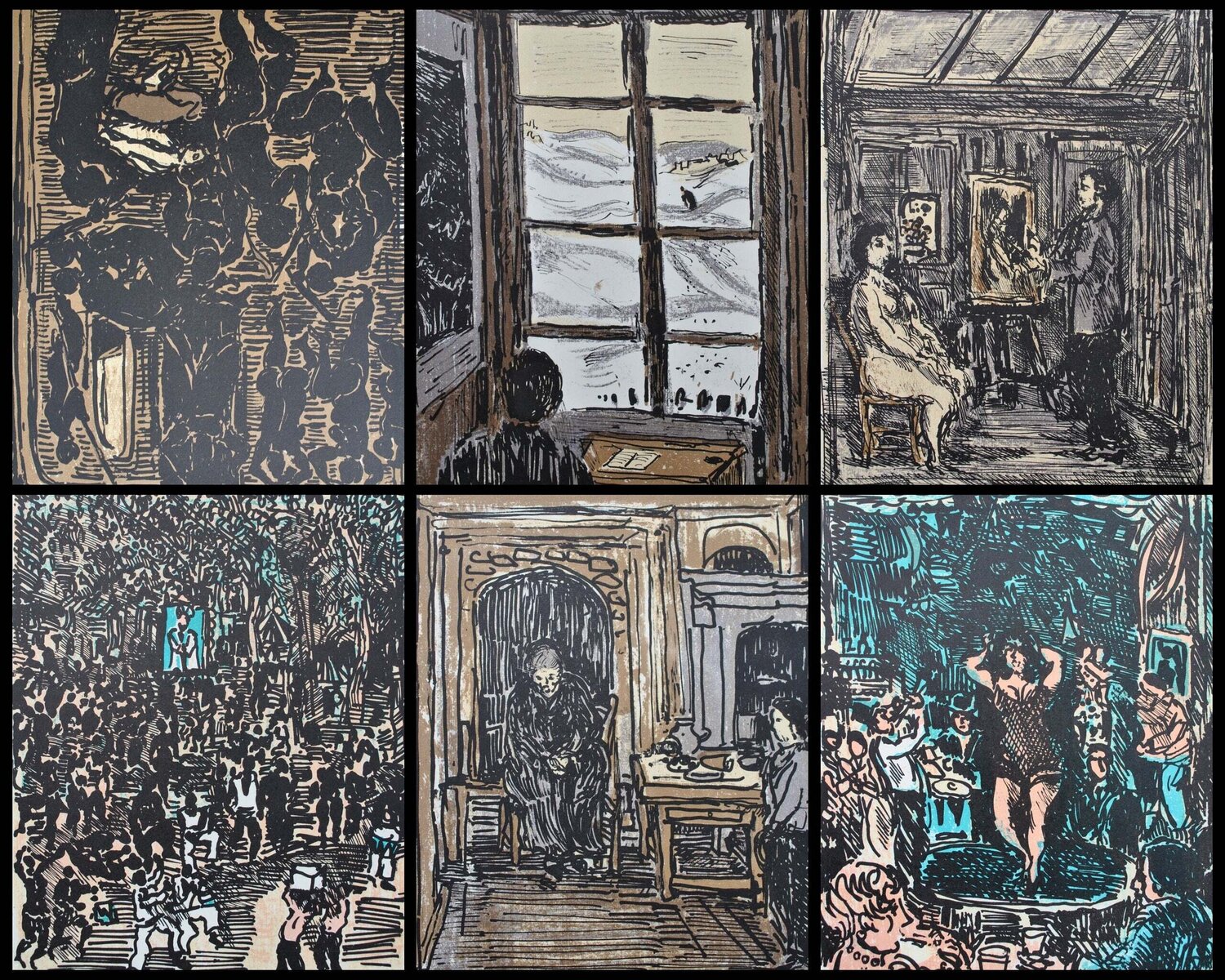 Endroit et envers, 6 Lithographies originales, 1962 André Cottavoz Édition à vendre