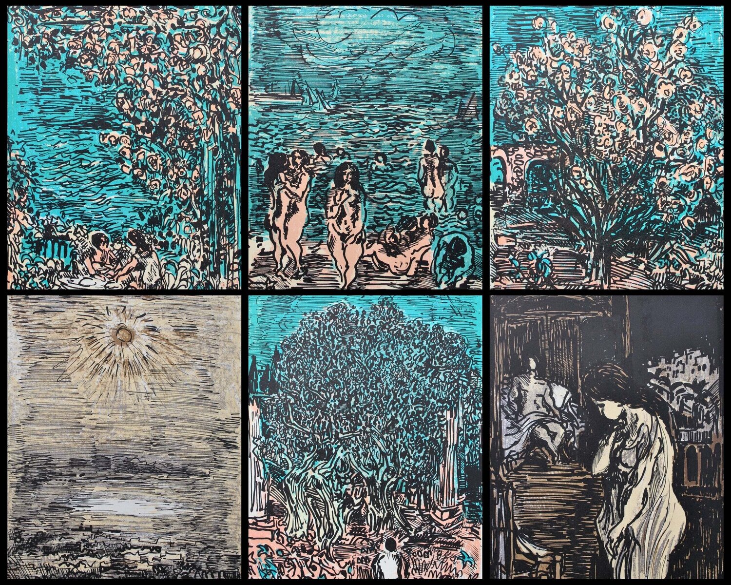 Vision du Paradis, 6 Lithographies originales, 1962 André Cottavoz Afdruk te koop