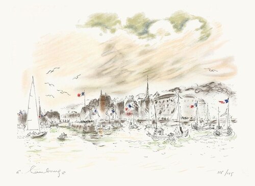 Le port de Honfleur von André Hambourg, Druck kaufen auf Singulart