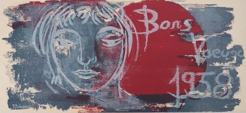 Le Visage, Lithographie originale signée Andre Minaux