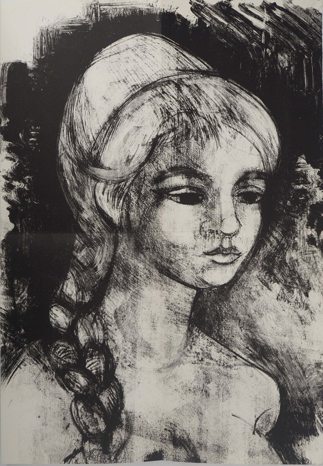 Portrait féminin  Andre Minaux Afdruk te koop