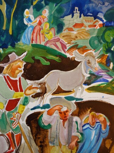 Promeneurs avec un âne di André Planson, Stampa in vendita su Singulart