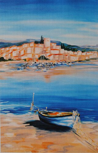 Petite barque près de St Tropez by Anne-Marie Briante, Print for Sale on Singulart