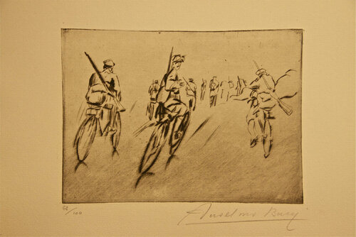 Départ - from "Croquis du Front Italien" di Anselmo Bucci, Stampa in vendita su Singulart