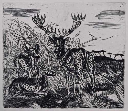 Deers by Antonio Ligabue, Print for Sale on Singulart