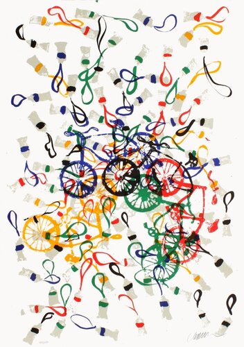 Bikes (JO Barcelona) di Arman, Stampa in vendita su Singulart