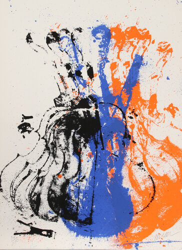 Squeezed Blue Fiddle van Arman, Afdruk te koop op Singulart