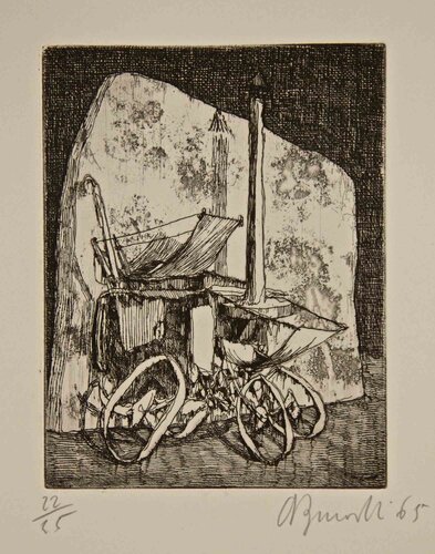 Cement Mixer and Wall von Armando Buratti, Druck kaufen auf Singulart
