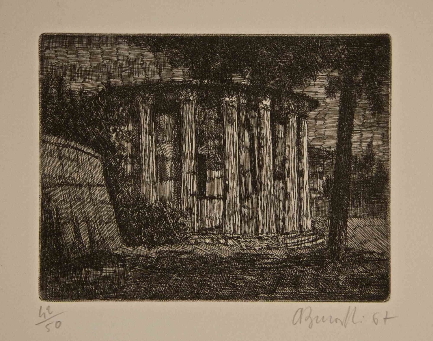 Rome, Temple of Hercules Victor Armando Buratti Druck zu verkaufen