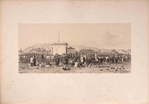 Vue du Marché de Lisbonne van Auguste Raffet, Afdruk te koop op Singulart