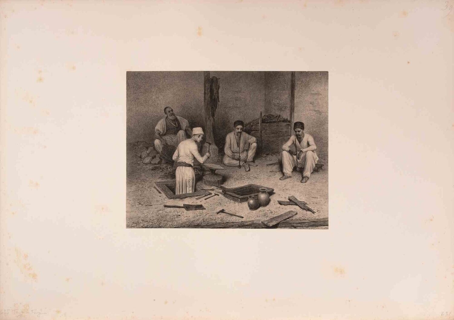 Tanneurs Tatars (Tatar Tanners) Auguste Raffet Druck zu verkaufen