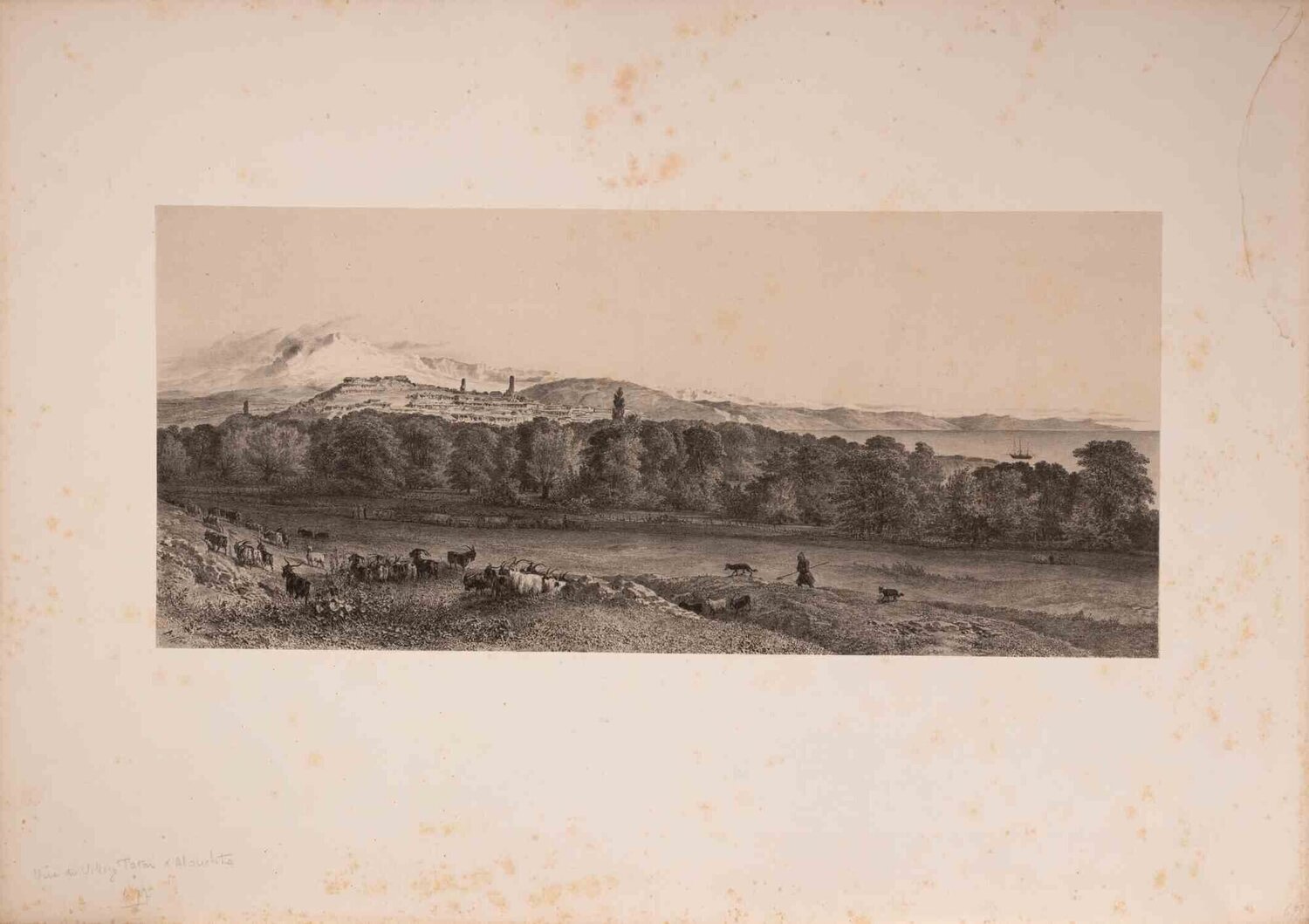Vue du village Tatar d'Aloutka Auguste Raffet Druck zu verkaufen