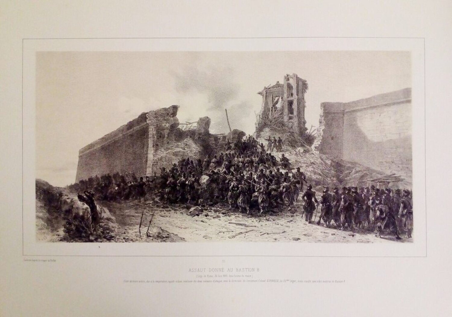 Rome, Assaut donne au bastion 8 Auguste Raffet Print for sale