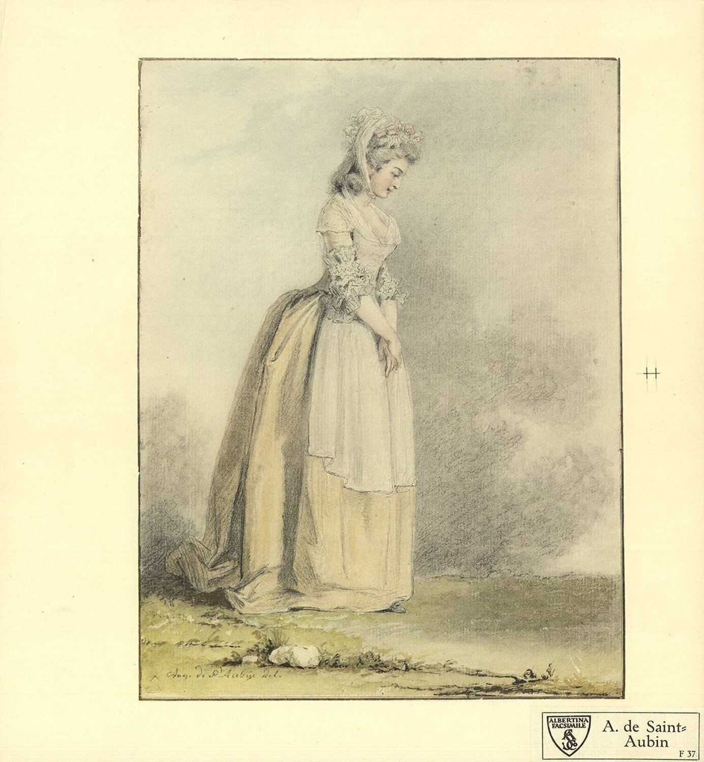 A Young Lady Augustin Saint-Aubin