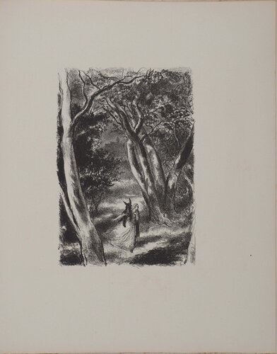 Les contes : Peau d'Ane dans la forêt, von Berthold Mahn, Druck kaufen auf Singulart